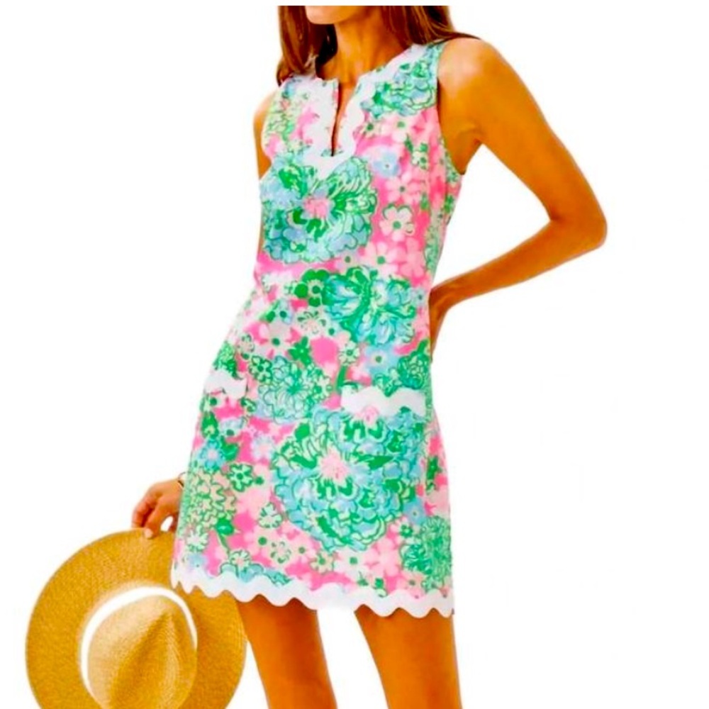 NEW LILLY PULITZER Romney Shift Romper in Multi Plumes In Bloom SIZE 2 NWOT